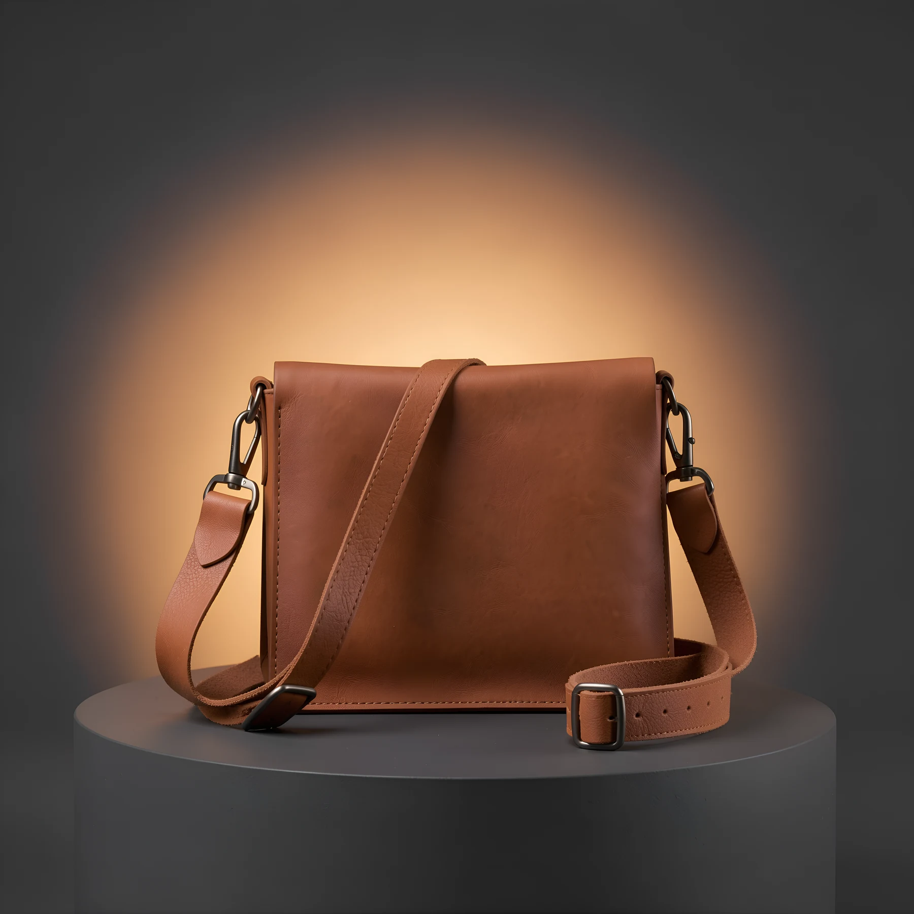 Premium leather-bag launch visual